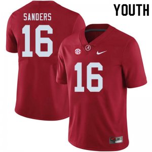 NCAA Youth Alabama Crimson Tide #16 Drew Sanders Stitched College 2020 Nike Authentic Crimson Football Jersey YC17O07NP